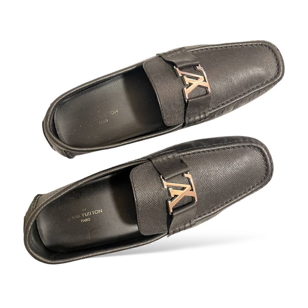 Mens LOUIS VUITTON Leather Drivers with Silver Tone Metal LV Motif |Size: 11M| - Picture 4 of 12